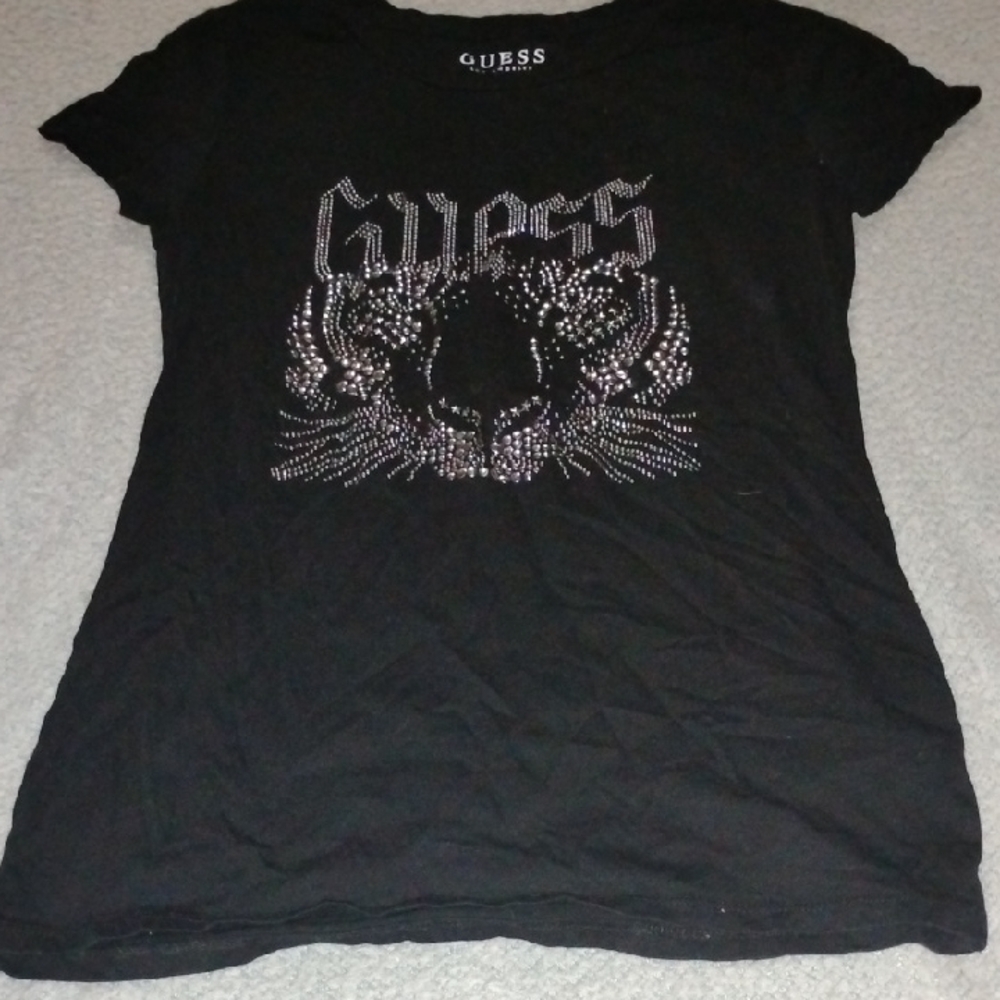 Guess Black Short Sleeve Graphic Tee